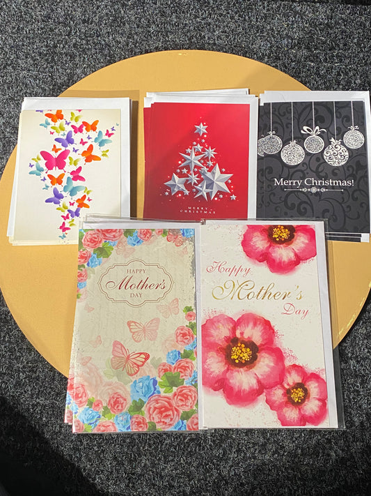 Cards - Christmas, Mother’s Day and generic - 21 in total